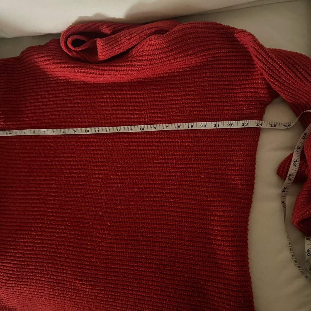 Pilcro Red Ribbed Cowl Neck Sweater - Picture 4 of 14